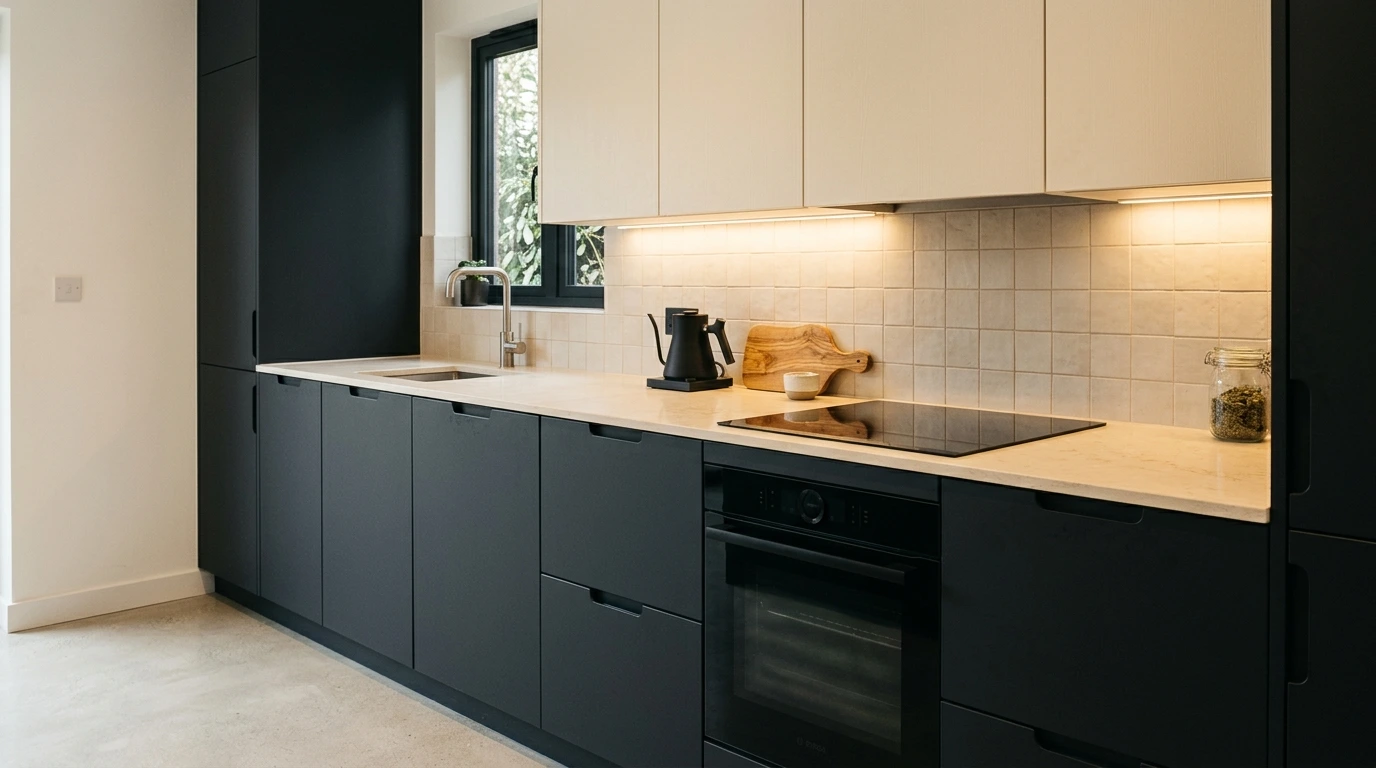 Cucina moderna con elettrodomestici da incasso