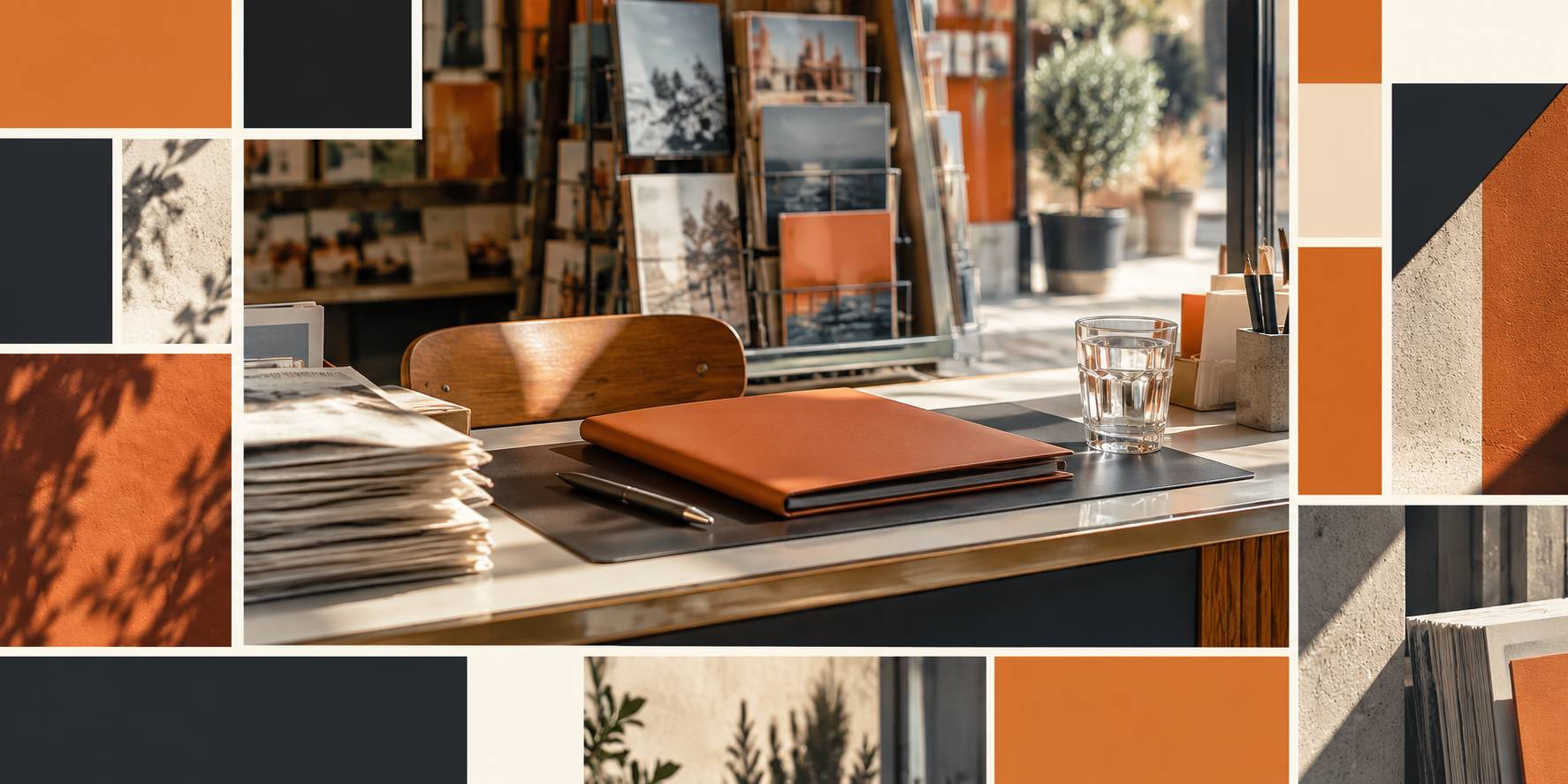 Dossier fermé et stylo posés sur un bureau clair
