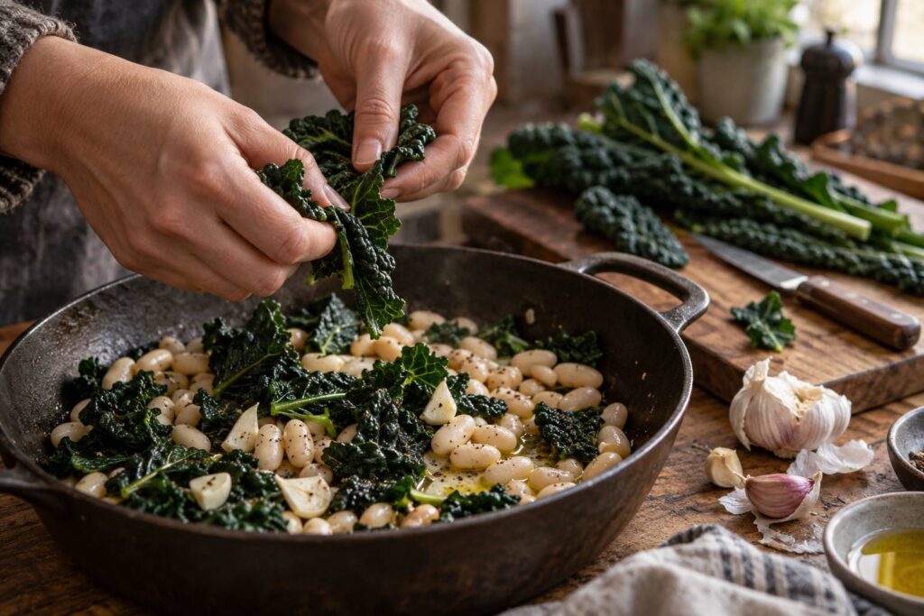 Plan de détail illustrant le sujet de l'article : Cavolo nero in cucina: gustose ricette invernali da provare