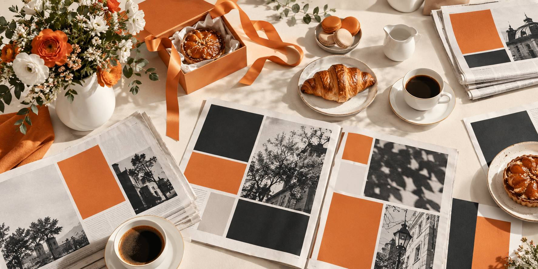 Composition florale et cadeaux sur une table claire pour la fête des mères